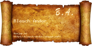 Blesch Andor névjegykártya